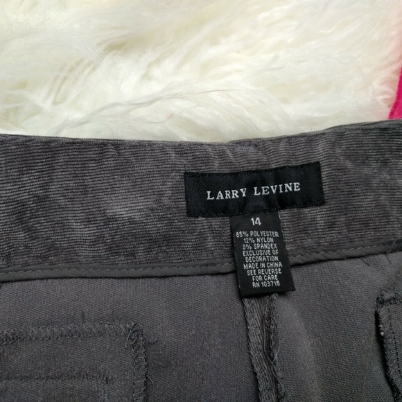 @ Larry Levine sz 14 Grey Straight Pants Corduroy - Picture 5 of 8